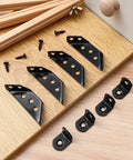 Stainless Steel Shelf Brackets with Mounting Screws Heavy Duty Corner Braces for Furniture Reinforcement No Fuss Install Black Finish