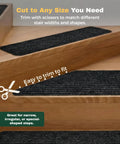 No Slip Carpet Stair Treads 8 By 30 Inches Pack Of 28 with Reusable Adhesive shown on wooden stairs