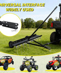 Tow Behind Dethatcher With 40 Inch Wide Working Surface And 20 Spring Steel Tines for Lawn Thatch Removal Compatible With ATVs And Mowers