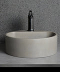 Top Tier Grey Terrazzo Round Vessel Sink 15.7 Inches Above Counter Bathroom Vanity Basin with sleek round design.