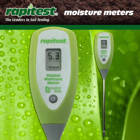 Digital Soil Moisture Meter For Home Gardens And Indoor Plants With Instant Readout And Easy To Read Display; green plastic probe