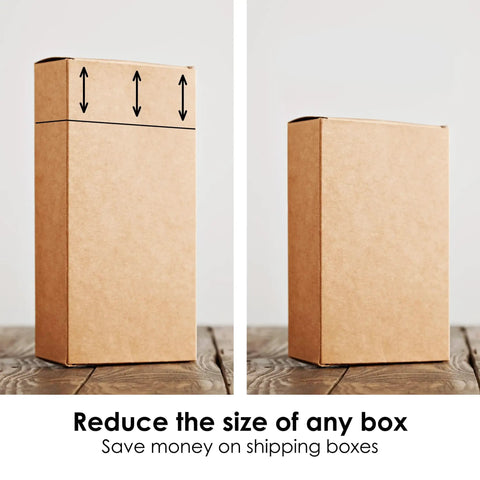 Box Resizer Tool With Scoring Wheel For Cardboard Boxes And Shipping Boxes, Cardboard Box Reducer To Customize Size in use