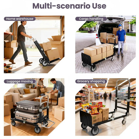 Multi-scenario use of Straight Up Heavy Duty 3 In 1 Convertible Hand Truck Dolly Cart Tough 600 Lb Folding Utility Mover.