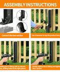 Assembly instructions for Heavy Duty Fence Post Repair Kit With Five Repair Stakes For Fixing 4x4 And 6x6 Wooden Posts