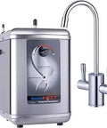 Instant Hot Water Dispenser System With 2.5 Quart Tank And Chrome Dual Lever Faucet For Hot And Cold Water Manual Temperature Dial