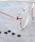 Six Piece Eyeglass Repair Kit With Glasses Temple Grips And Silicone Hinge Tighteners To Give Your Specs A Solid No Sweat Grip Plus Compact Screwdrivers For A Breeze Quick Fix That Works Like A Charm All Day showing eyeglass temple grips and silicone inserts.