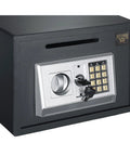 Heavy Duty Depository Safe With Front Slot Cash Drop Box Featuring LED Keypad And Wall Or Floor Mount For Home Or Business Security And Easy Cash Drops, showing keypad and drop slot.