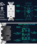 10 Pack GFCI Outlet 20 Amp With LED Indicator Tamper Resistant GFCI Receptacle UL Listed Includes Wall Plate And Screws Self Test Safety Outlet diagram