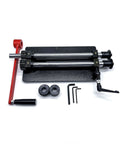 Heavy Duty 12 Inch Throat Bead Roller For Metal Fabrication, Built From 9/16 Inch Solid Steel Plate, top view with accessories