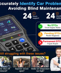 OBD2 Scanner With Battery Tester For Cars And Trucks Check Engine Light Diagnostics And Emissions Readiness Display