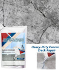 Self Leveling Concrete Crack Repair Sealant For Slabs And Brick Stone Indoor Outdoor Quick Dry Caulking DIY Ready Heavy Duty Glue For Crack Fix And Home Improvement Construction Projects pouch with cracked surface background