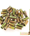 Heavy-Duty 5/16-18 Threaded Inserts for Wood Furniture With Hex Wrench, 25mm Length, Zinc Plated Carbon Steel, 26-Piece Set