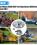 Beefed Up Go Kart 6 Inch Disc Brake Kit With Caliper Bracket And Pads For Manco 9598 9597 Yerf Dog Carter ASW Bristers Airheart MB 1 Predator 212 GX160 196cc Drift Trike displayed with compatible go-kart models