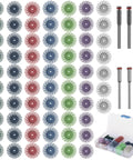 76 Piece Pro Grade Mini Bristle Disc Kit with 2.35mm and 3mm mandrels, various grit discs and storage case shown.