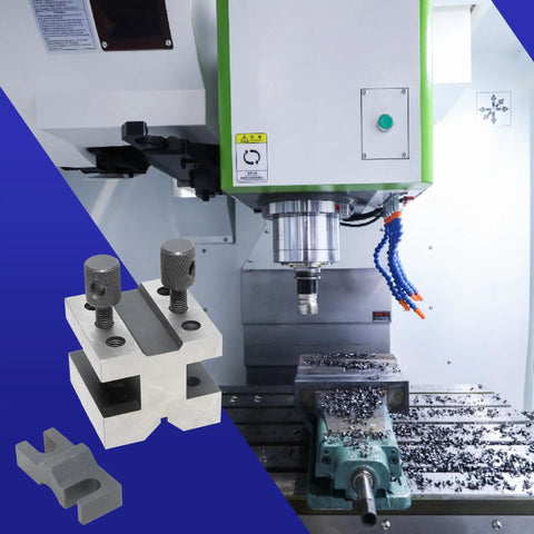 Beefy Hardened Steel V Block With Clamp Set 1-3/8 x 1-3/8 x 1-3/16 90 Degree Precision Machinist Gauge For Mill And Lathe Multi Purpose V Block Tool With High Squareness And Parallelism, hardened steel V block with clamps on milling machine