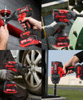 Straight Up Tough As Nails Cordless Impact Wrench 1/2 Inch Square Drive in use on automotive and construction tasks.