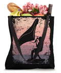 Retro Wing Foil Tote Bag For Wingsurfing Fans And Coaches Featuring A Colorful Vintage Wing Foil Design Of A Man Wingboarding