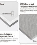 Top Shelf Large Acoustic Panels 2 Pack 48x24 Inches Sound Proof Foam Wall Tiles showing smooth weave fabric and self-adhesive backing.