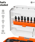 ProFlex bits in KNECT 23 Piece SAE Pass Through And Flip Socket Tool Set With Impact Driver Adapter ProFlex Bits And MODbox