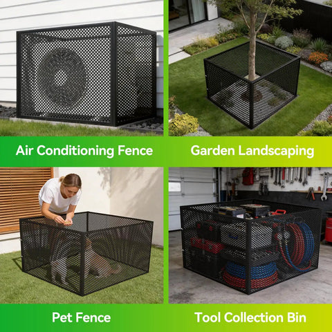 Heavy Duty 2 In 1 Outdoor Compost Bin With Lid, Large 93/130 Gallon Garden Waste Cage, Galvanized Steel Perforated Panels in use