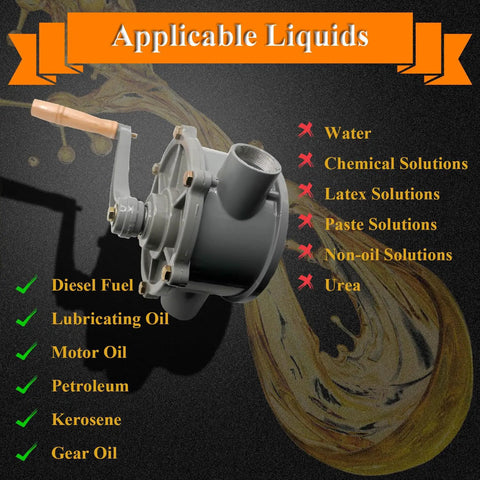Heavy Duty Hand Gas Caddy Transfer Pump For 30 35 40 Gallon Fuel Caddies, Aluminum Alloy Siphon Pump With 1-1/4 Inch Inlet And Outlet, Easy To Assemble And Disassemble, Portable Diesel Gas Transfer Tool For Quick Fillups, gray hand pump for diesel and oil