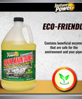 Commercial Drain Maintainer With Liquid Enzyme Clog Remover, Clears Grease Buildup, Deodorizes Drains, 1 Gallon bottle front view