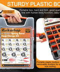 352 Piece Spring Band Hose Clamps Kit 6 To 25mm With 2 Hose Clamp Pliers in sturdy plastic box with removable dividers