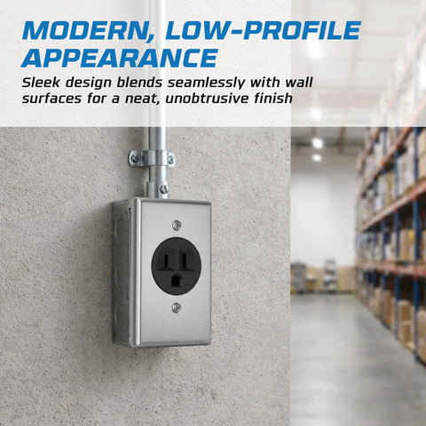 Heavy Duty 4x2 Electrical Blank Cover Plates With One Half Inch Knockouts 4 Pack Galvanized Steel Conduit Access Covers installed