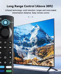Replacement Fire TV Remote With Voice For All Firestick Devices, Works With 4K Fire Stick And Cube, remote next to smart TV