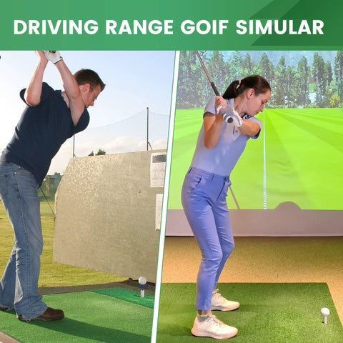 Golfers using Durable Rubber Golf Tees For Driving Range And Indoor Simulators Stable Flexible Practice Tees on range and simulator