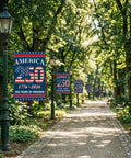 Pathway with Double Sided 12 By 18 Inch 250 Years American Garden Flag All American Pride Patriotic Yard Flag 1776 2026 United States Anniversary