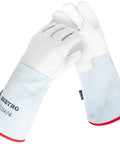 Heavy Duty Insulated Gloves For Dry Ice And Liquid Nitrogen Handling, 14 Inch, Three-Layer Coldproof Leather Outer