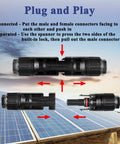 Solar Panel Connector Kit With 42 Piece Set Including 10 Pairs Male And Female Connectors, Plug With Solar Panels