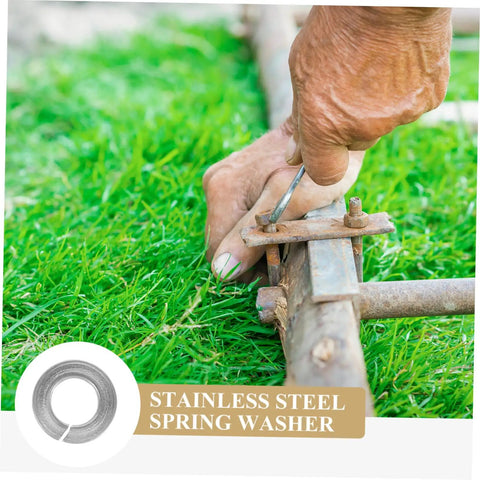 Stainless Steel Spring Washers Set 100 Pcs 304 Grade Non Slip Gasket Assortment Kit For Screws And Fasteners Durable Split Washers For Rock Solid Tightening Vibration Dampening And Long Lasting Hardware, steel spring washer on bolt