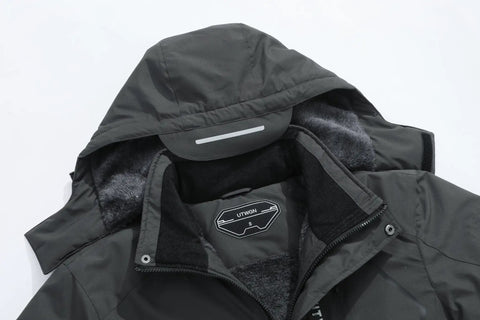 Men's Ski Jacket Waterproof Winter Coat With Detachable Hood and warm lining