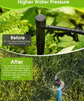 Automatic Lawn Sprinkler System With 32.8Ft 8 to 12 Tubing And 16.4Ft 4 to 7 Tubing Kit showing improved water pressure.