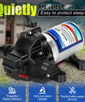12V Fresh Water Pump For RV And Boat, Diaphragm Pump With 3.5 GPM, 45 PSI, 1/2 NPT Connection, Low Noise Operation