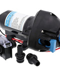 Par-Max 3 Water Pressure Pump 12V 3 GPM 25 PSI For Boats And RVs shown with attachments and casing