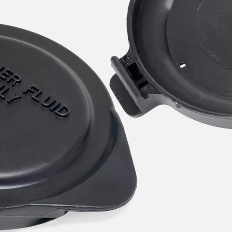 Close-up of black Windshield Washer Fluid Reservoir Cap Fits Toyota Camry Corolla RAV4 Highlander Sienna Avalon Tundra Prius 2002 Through 2022 Replacement