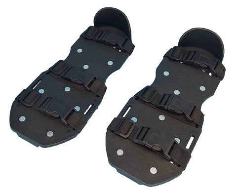 Gunite Epoxy Floor Spiked Shoes With Three Quarter Inch Short Spikes, Pro Grade Traction Gear For Epoxy Cover Installations, New Design Plate