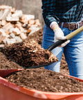 Person using 41 Inch Square Shovel With D-Handle For Easy Digging And Snow Clearing, Big Flat Head Garden Tool for moving soil