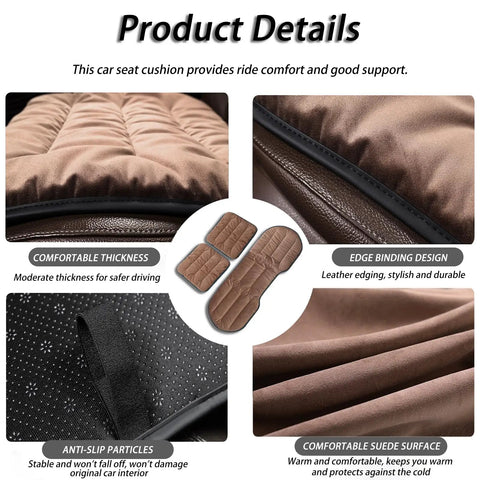 Product details of Stylish Furry Car Seat Cushion for Mini Cooper SE Convertible John Cooper Works Electric with suede and anti-slip design.