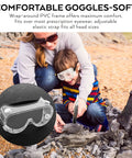 Child wearing safety glasses using 5 Piece Geology Rock Pick Kit With 32 Oz Rock Hammer And 12 Inch Masonry Concrete Chisel Safety Glasses Three In One Whistle With Thermometer And Compass Jewelers Loupe Prospecting Tools For Gold Mining And Stone Breaking outdoors