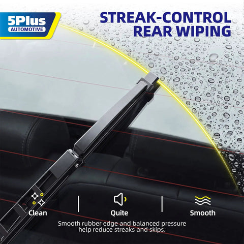 Top Tier 13 Inch Rear Windshield Wiper Blade For Chevy Equinox Cadillac Escalade Gmc Terrain close-up showing streak-control and smooth wiping.