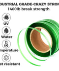 Pallet Strapping Coil In Green Polyester PET For Industrial Packaging Beefy Strength 1000 Ft Roll, Five Eighth Inch Wide