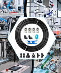 1/4 Inch Air Line Tubing Kit With 32.8 Feet PU Tube And 15 Push To Connect Fittings, Pro Grade Pneumatic Hose Set displayed in auto shop