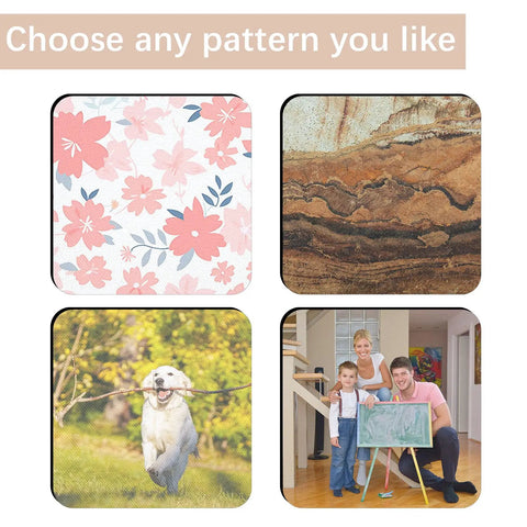 18 Pack Sublimation Coasters Blanks 4x4 Inches Square Cup Mats Rubber Base Non Slip For Sublimation Transfer Heat Press Printing DIY Craft Projects