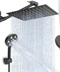 10 Inch Rain Shower Head With 12 Inch Adjustable Curved Arm, High Pressure Rainfall Shower Head Combo, Rustproof Finish