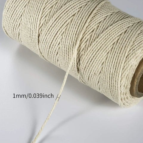 Beige 1Mm 3 Ply Butchers Twine Cotton Cooking String Oven Safe Food Grade Non Toxic High Temperature Resistant 145m 476ft Rope
