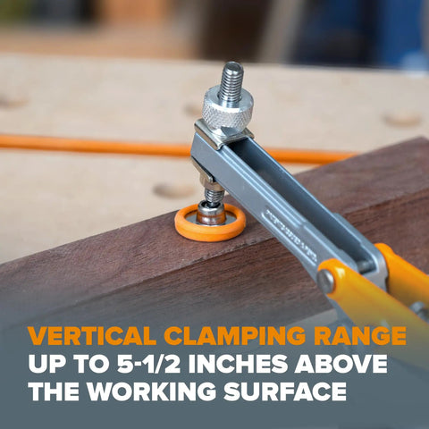 Badass Auto Adjust T Track Clamp Built For Standard 5 16 Inch T Slot with vertical clamping range up to 5-1/2 inches.